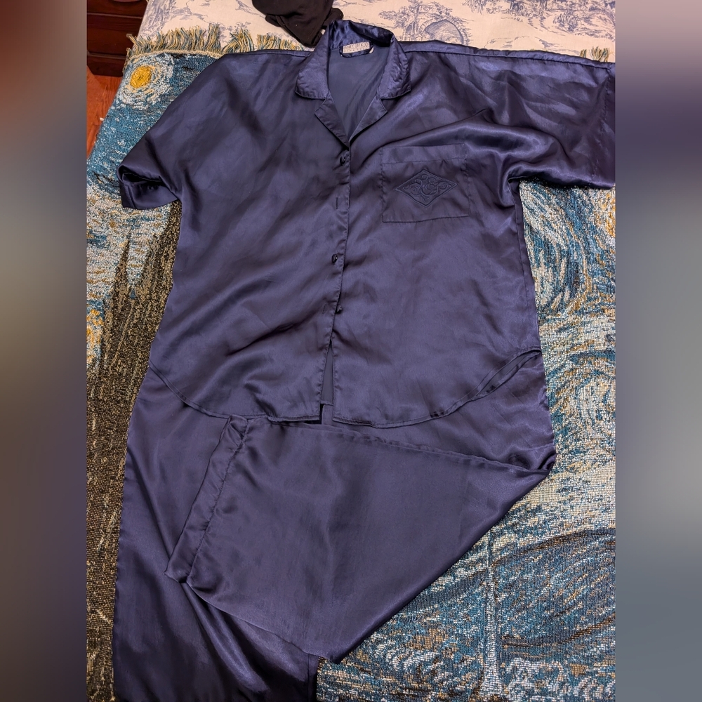 Ashley Taylor Navy Blue Pajama Set